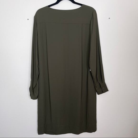 New Aritzia Babaton Medium M Fairman Dress Tuscan Olive Green Brown Long Sleeve - Picture 2 of 10